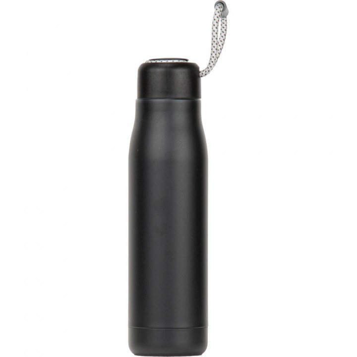 Siyah Askılı 500 ml Lazer Logo Baskılı Uzun Promosyon Termos